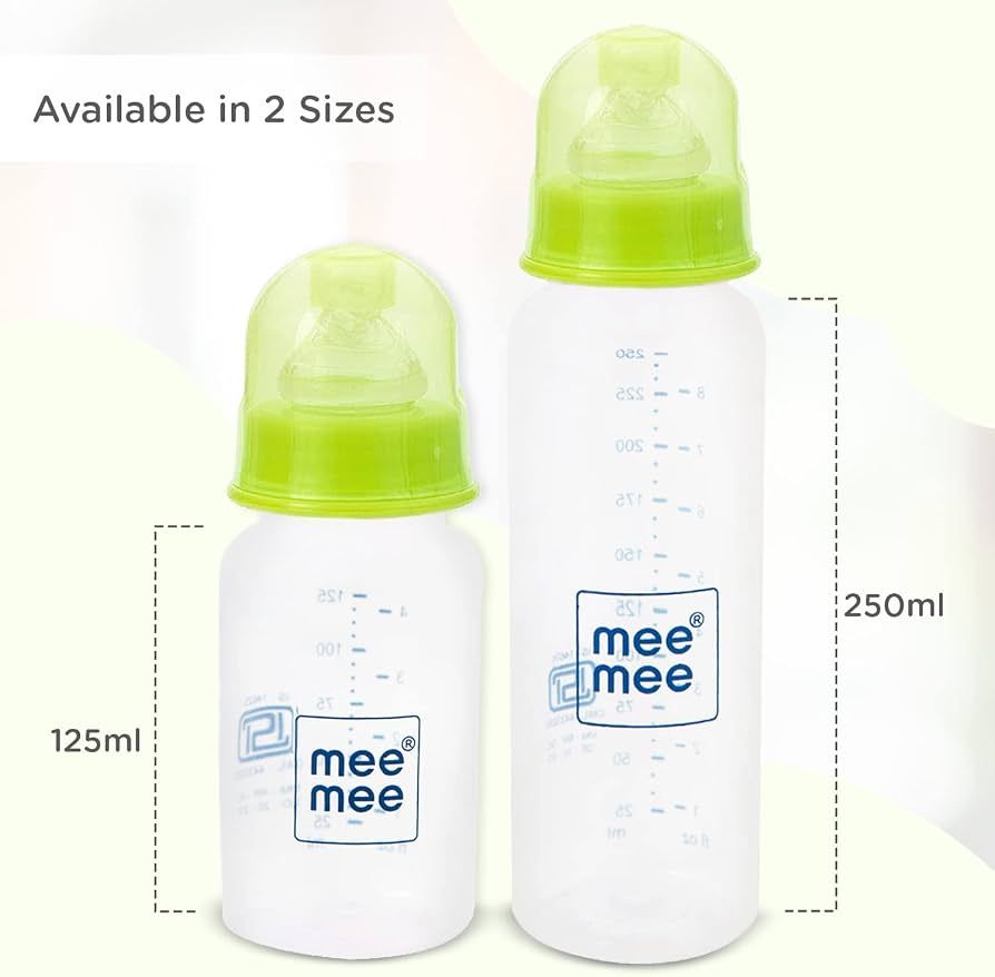 Mee Mee Baby Plastic Feeding Bottle 250Ml |BPA-Free Baby Milk Bottle with Eazy Flo Technology, Anti-Colic Valve, Non Toxic and Ergonomic Design for New Born/Infants/Toddler Upto 3 Years (Green) view 6