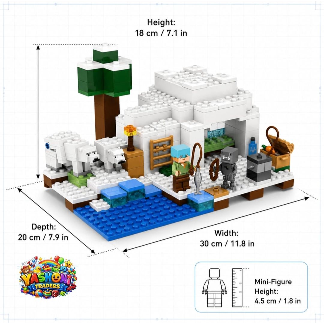 Yashoni Building Blocks Toy Set for Kids | DIY STEM Construction Bricks with Mini Figures, Creative Models & Educational Play Set| Blocks Game (838), 278 Pcs The Ice House) view 8