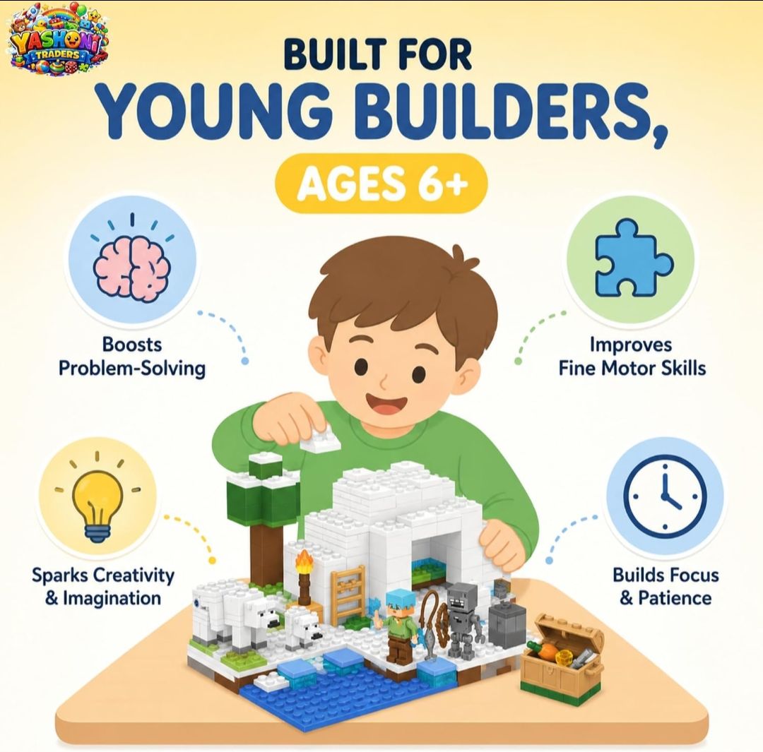 Yashoni Building Blocks Toy Set for Kids | DIY STEM Construction Bricks with Mini Figures, Creative Models & Educational Play Set| Blocks Game (838), 278 Pcs The Ice House) view 2