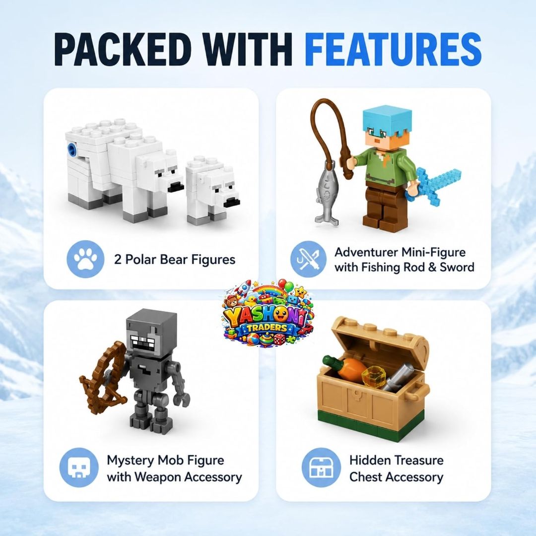 Yashoni Building Blocks Toy Set for Kids | DIY STEM Construction Bricks with Mini Figures, Creative Models & Educational Play Set| Blocks Game (838), 278 Pcs The Ice House) view 7