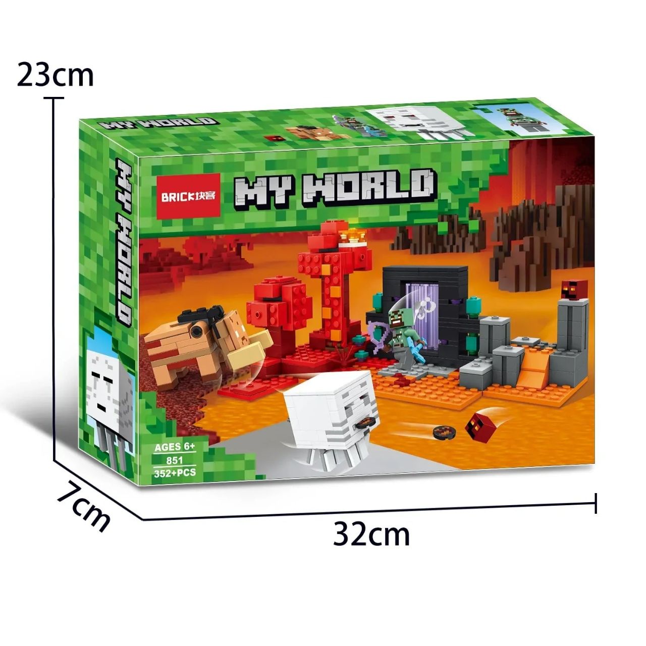Brick My World Building Blocks – Nether Adventure Set (352+ Pieces)