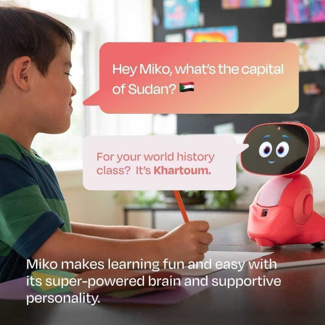 Miko 3 AI Robot for Kids | STEAM Learning, Apps & Games | Ages 5-12 | Red view 2