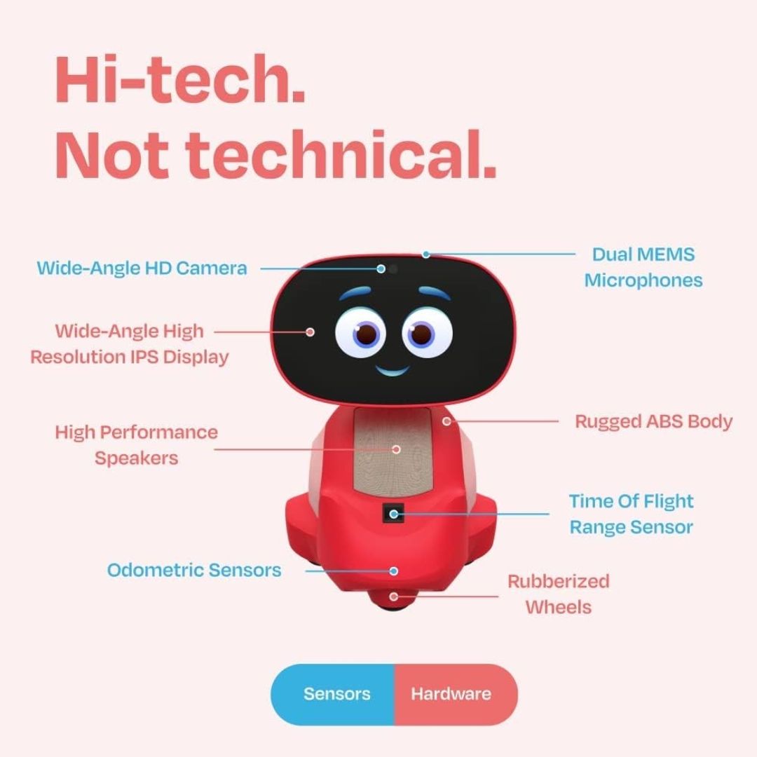 Miko 3 AI Robot for Kids | STEAM Learning, Apps & Games | Ages 5-12 | Red view 4