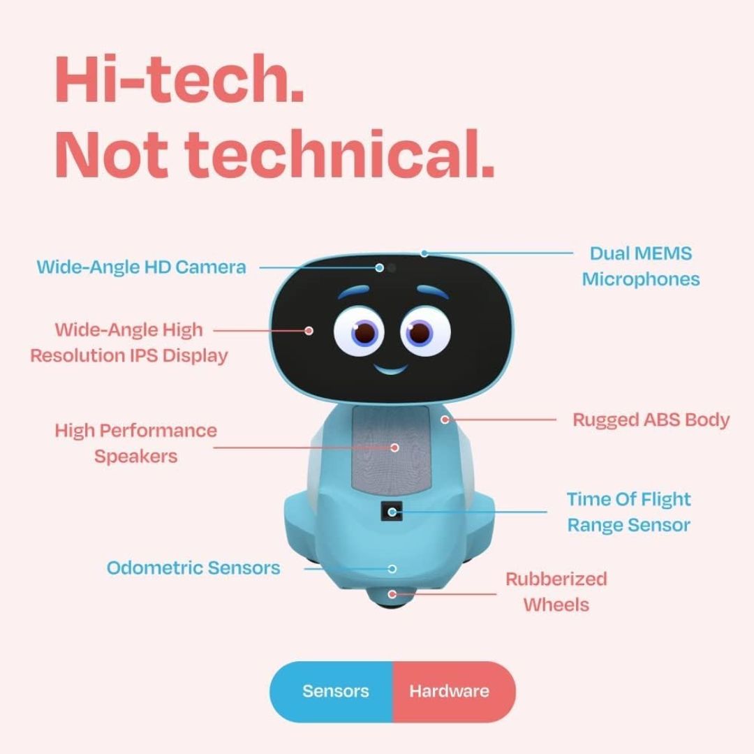 Miko 3 AI Robot for Kids | STEAM Learning, Apps & Games | Ages 5-12 | Blue view 4