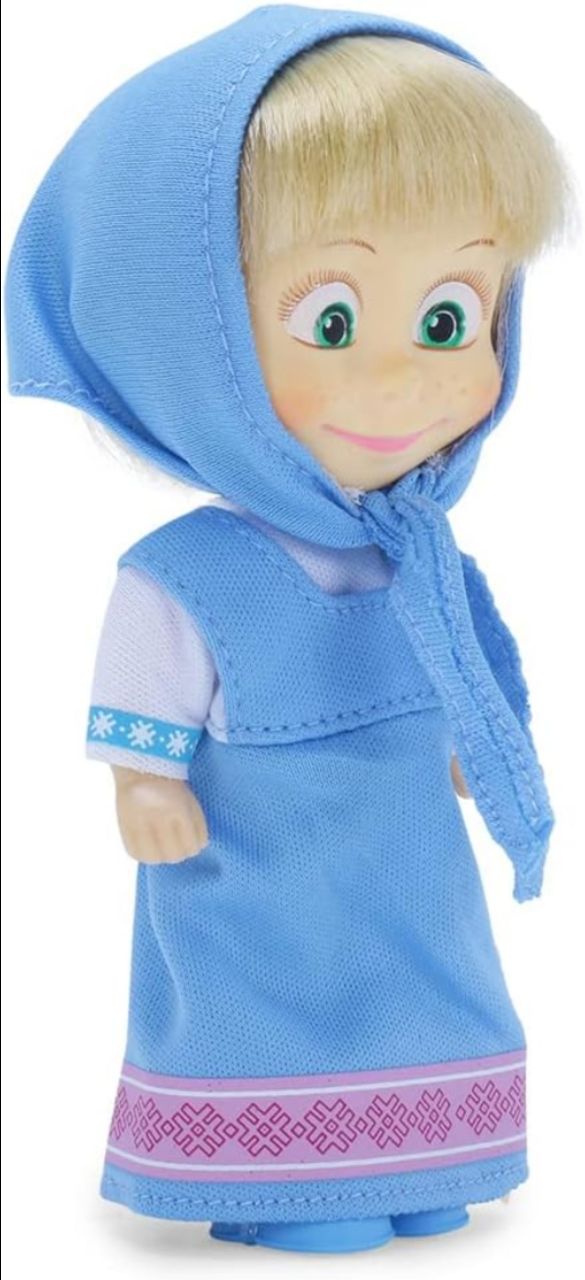 Masha and the Bear 12 Cm Toy Doll | Famous Cartoon | Ideal Gift Set for Girls Kids (Masha Set - Blue)