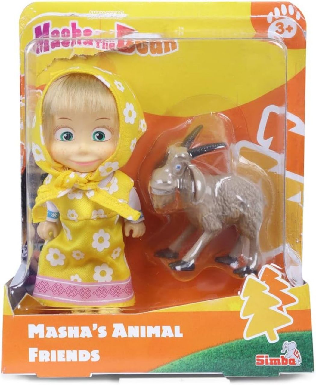 Masha and the Bear 12 Cm Toy Doll | Famous Cartoon | Ideal Gift Set for Girls Kids (Masha with Animal -Yellow) view 6