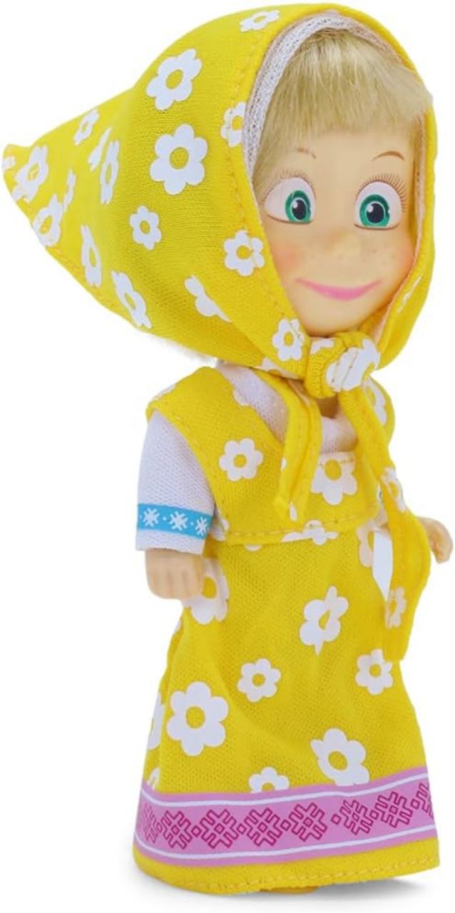 Masha and the Bear 12 Cm Toy Doll | Famous Cartoon | Ideal Gift Set for Girls Kids (Masha Set -Yellow)