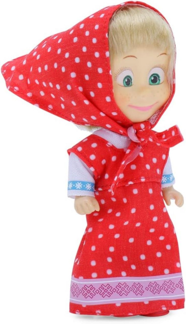 Masha and the Bear 12 Cm Toy Doll | Famous Cartoon | Ideal Gift Set for Girls Kids (Masha Set -RED)