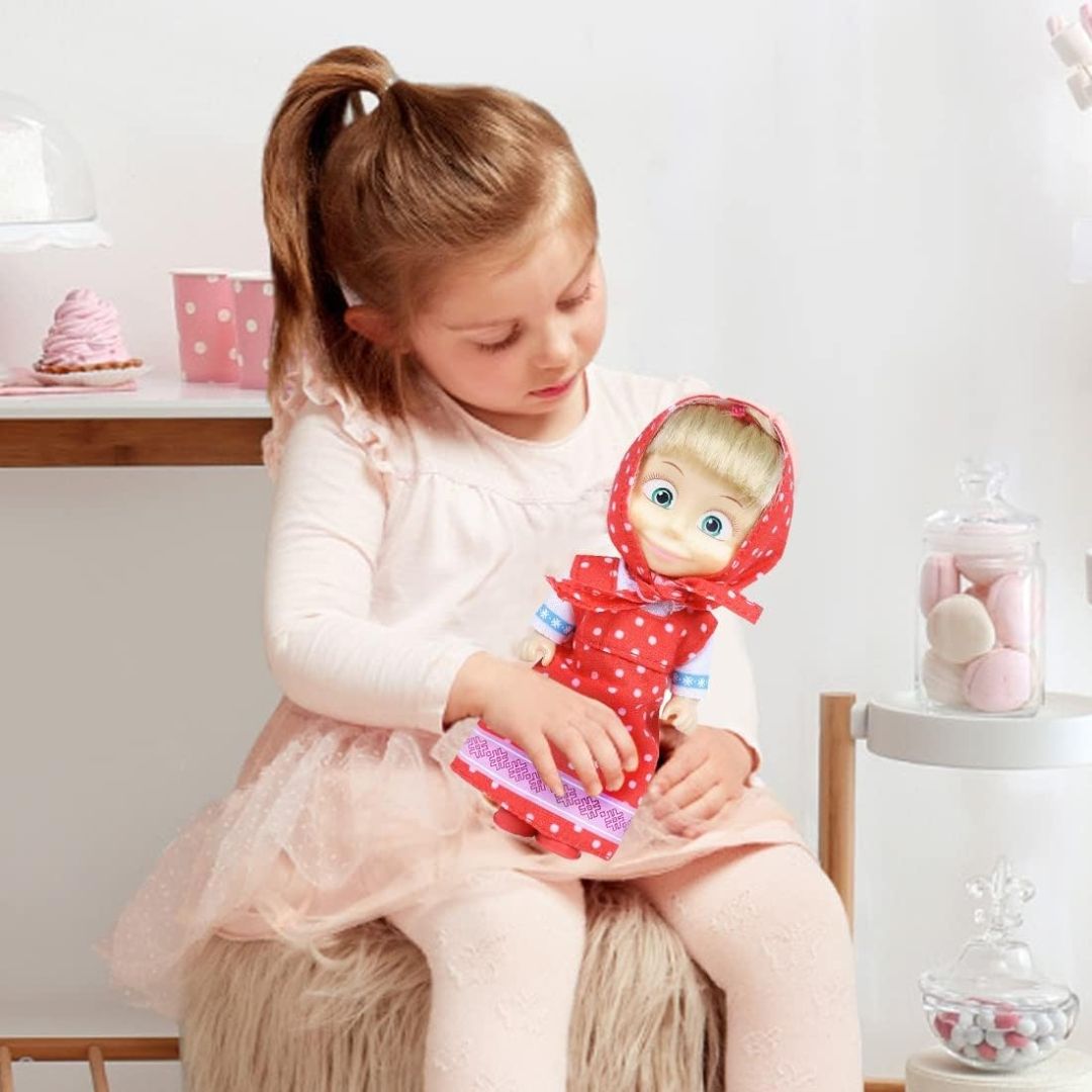 Masha and the Bear 12 Cm Toy Doll | Famous Cartoon | Ideal Gift Set for Girls Kids (Masha Set -RED) view 6