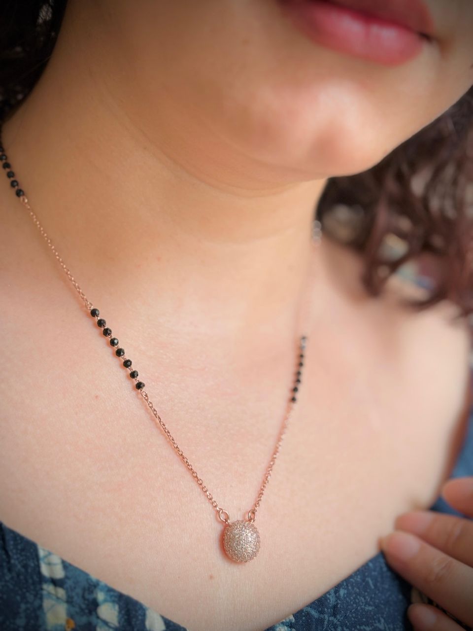 Rose Gold Polish 925silver  Mangalsutra view 3