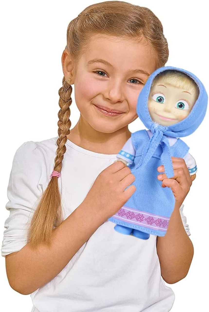 Masha and the Bear 12 Cm Toy Doll | Famous Cartoon | Ideal Gift Set for Girls Kids (Masha with Animal - Blue) view 5