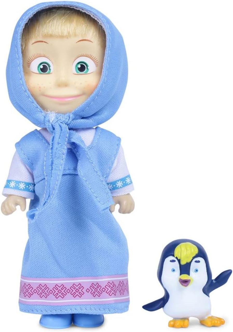 Masha and the Bear 12 Cm Toy Doll | Famous Cartoon | Ideal Gift Set for Girls Kids (Masha with Animal - Blue) view 4