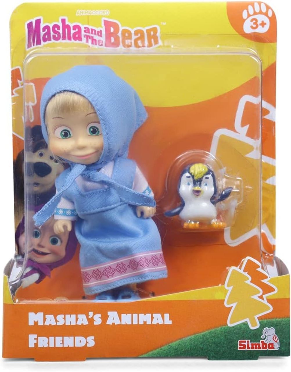 Masha and the Bear 12 Cm Toy Doll | Famous Cartoon | Ideal Gift Set for Girls Kids (Masha with Animal - Blue) view 6