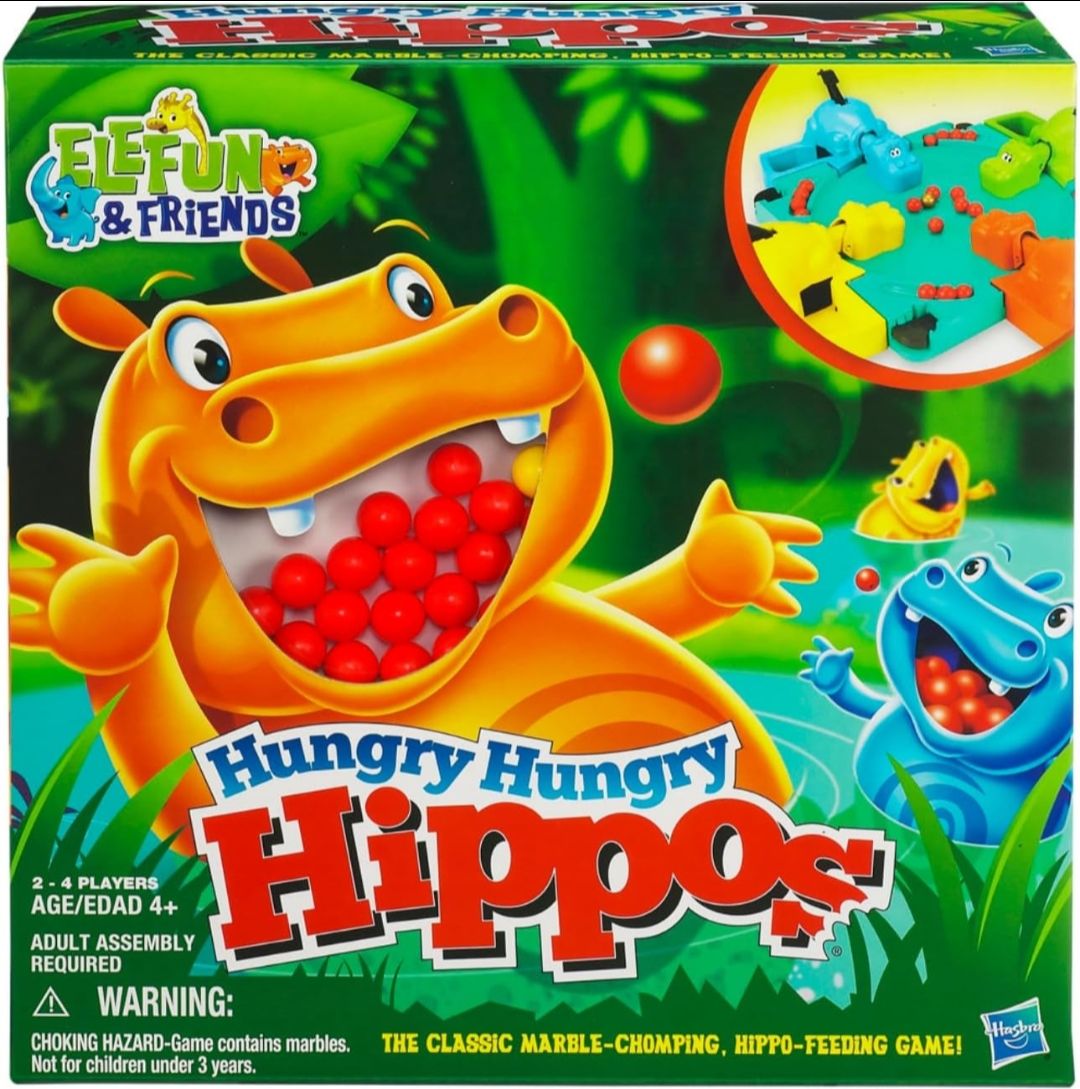 Hasbro Gaming Hungry Hungry Hippos Game, Fun Board Game for Kids, Game for Boys and Girls Ages 4 Years Old and Up, Gift for Kids & Families view 3