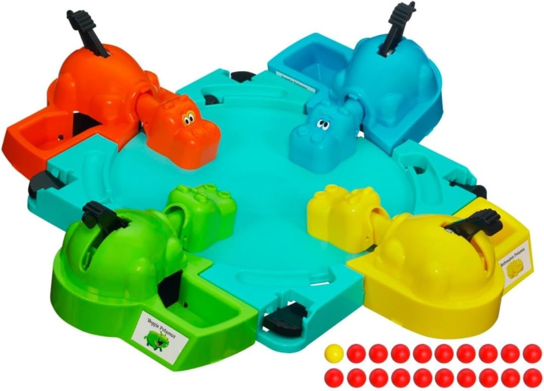 Hasbro Gaming Hungry Hungry Hippos Game, Fun Board Game for Kids, Game for Boys and Girls Ages 4 Years Old and Up, Gift for Kids & Families view 2