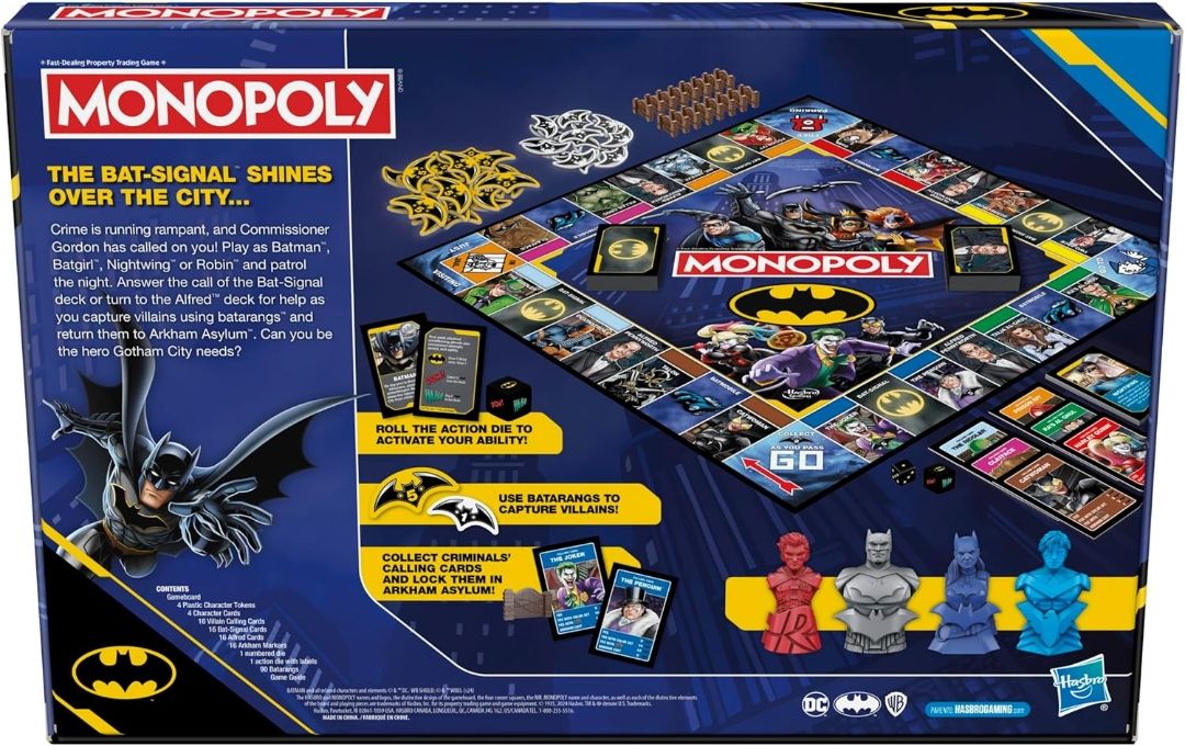 Monopoly Batman Edition Board Game | Monopoly Game for Batman Fans | Ages 8 and Up | 2 to 4 Players | Family Games | Strategy Games for Kids and Adults view 2