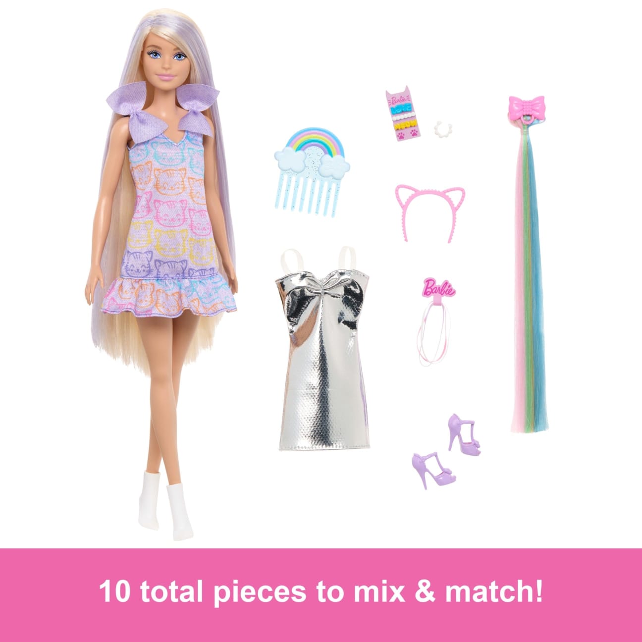 Barbie Fun & Fancy Doll & Accessories, Blonde Fashion Doll With Extra-Long Hair & 2 Looks view 3