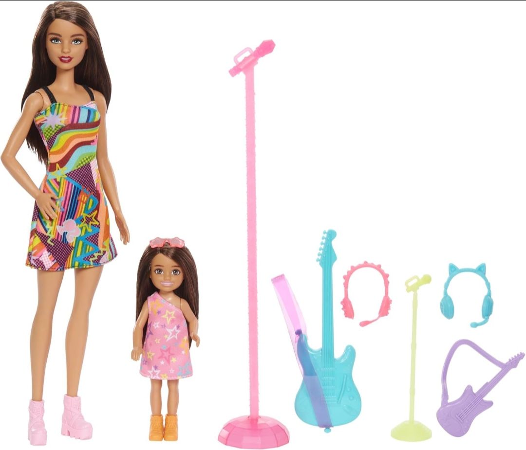 Barbie® Dolls & Accessories, Sisters Pop Star-Themed Playset, and Chelsea™ Dolls with Musical Pieces, Toy Gift for Kids view 2