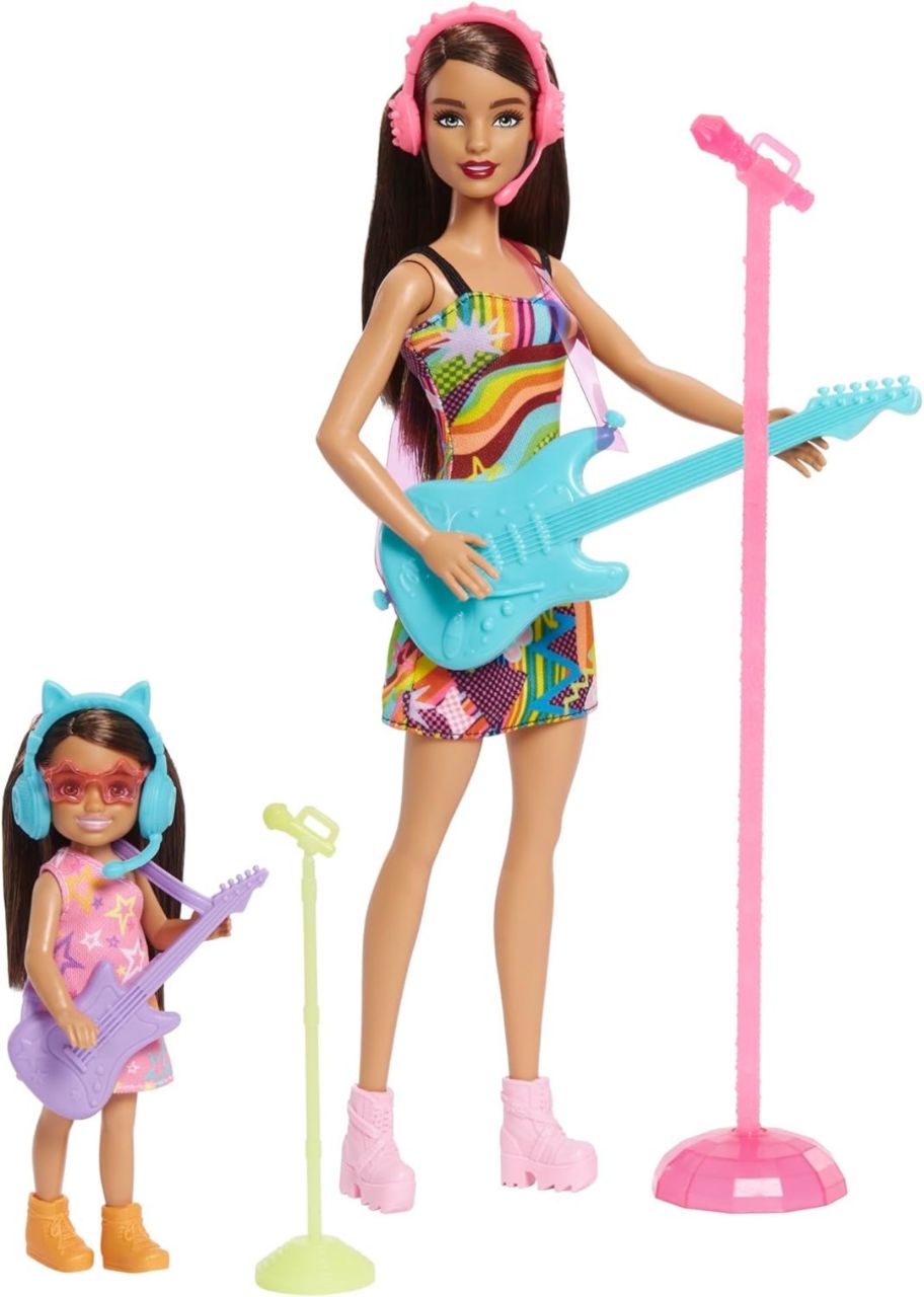 Barbie® Dolls & Accessories, Sisters Pop Star-Themed Playset, and Chelsea™ Dolls with Musical Pieces, Toy Gift for Kids view 6