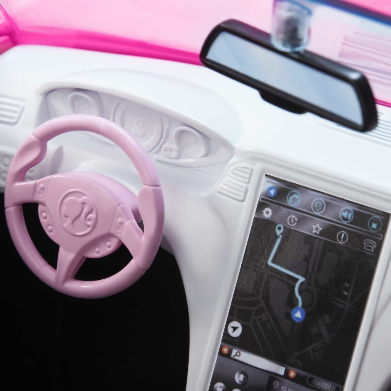 Barbie Pink Convertible 2-Seater Vehicle With Rolling Wheels, For 3 To 7 Year Olds view 3