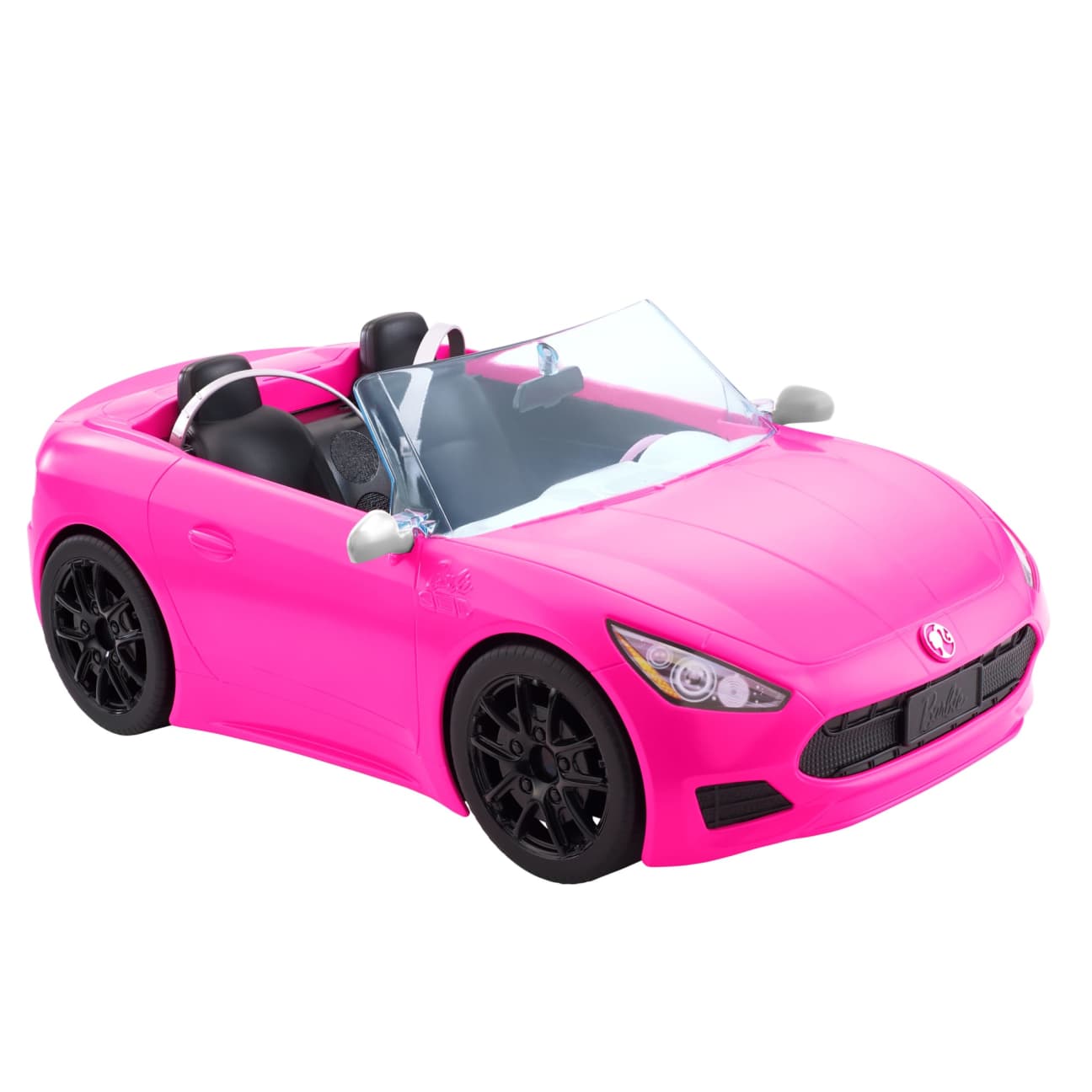 Barbie Pink Convertible 2-Seater Vehicle With Rolling Wheels, For 3 To 7 Year Olds view 4