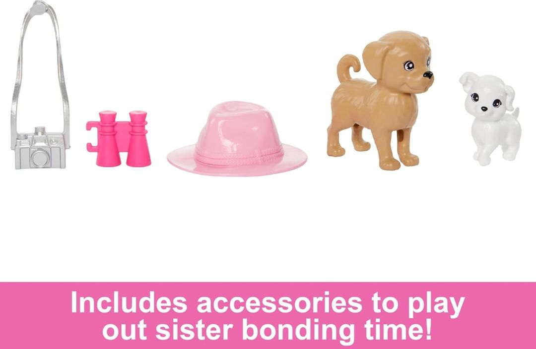 Barbie & Stacie Doll Set with 2 Pet Dogs & Accessories, Dolls with Blonde Hair & Blue Eyes, Summer Clothes view 4
