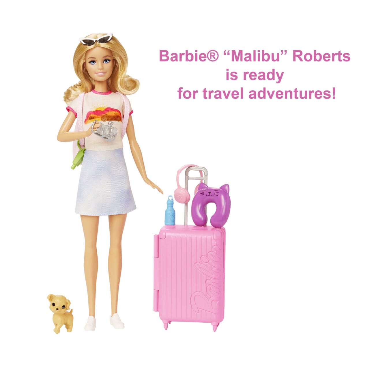 Barbie Doll And Accessories, 'Malibu' Travel Set With Puppy And 10+ Pieces Including Working Suitcase view 5