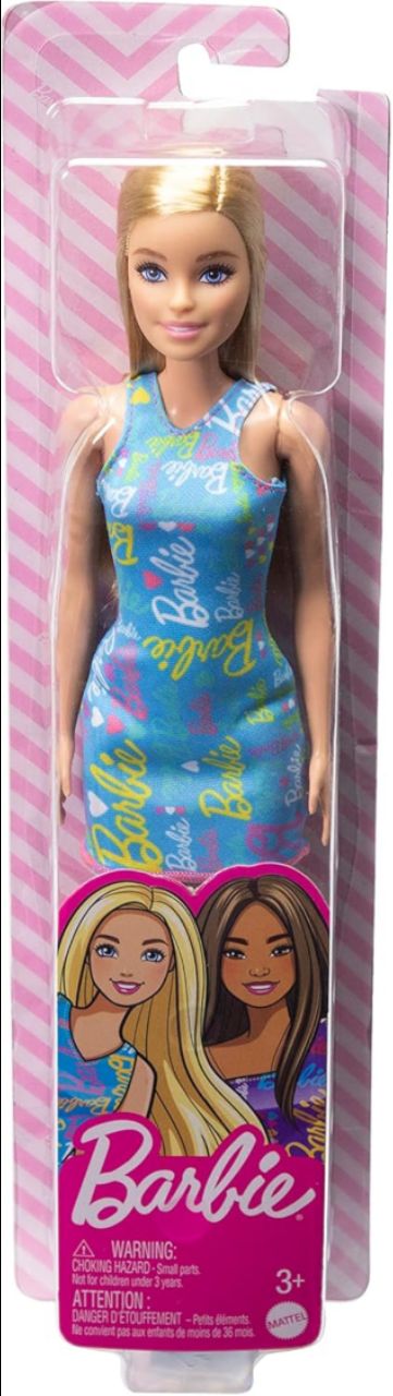 Barbie Dolls 3 Wearing Logo Print Dresses, Toy for Kids Ages 3 and Up
