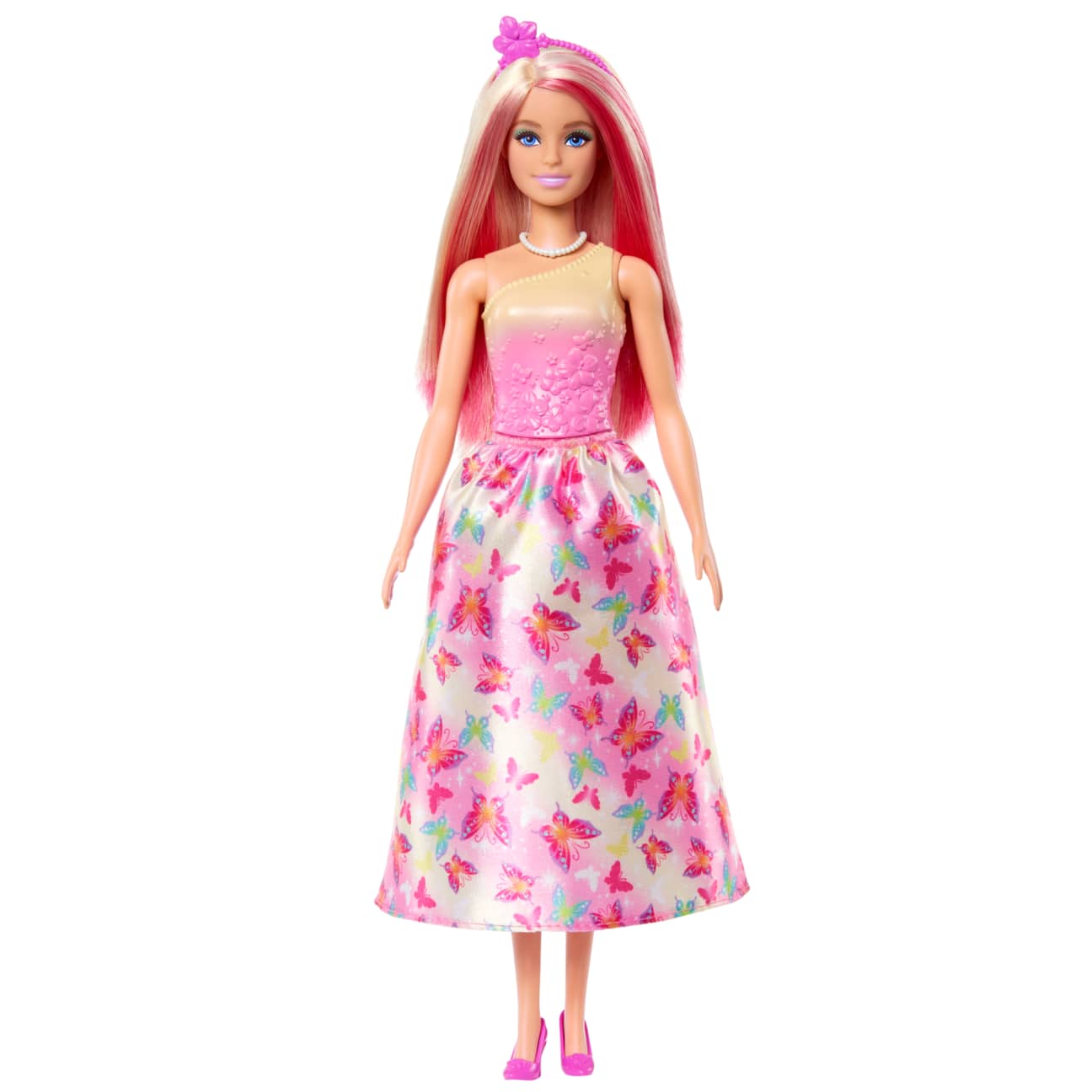 Barbie Royal Doll With Pink And Blonde Hair, Butterfly-Print Skirt And Accessories view 5