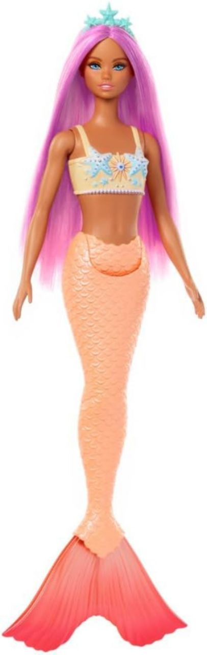 Barbie Mermaid Doll 3 with Fantasy Hair and Headband Accessories, Mermaid Toys with Shell-Inspired Bodices and Colorful Tails view 5