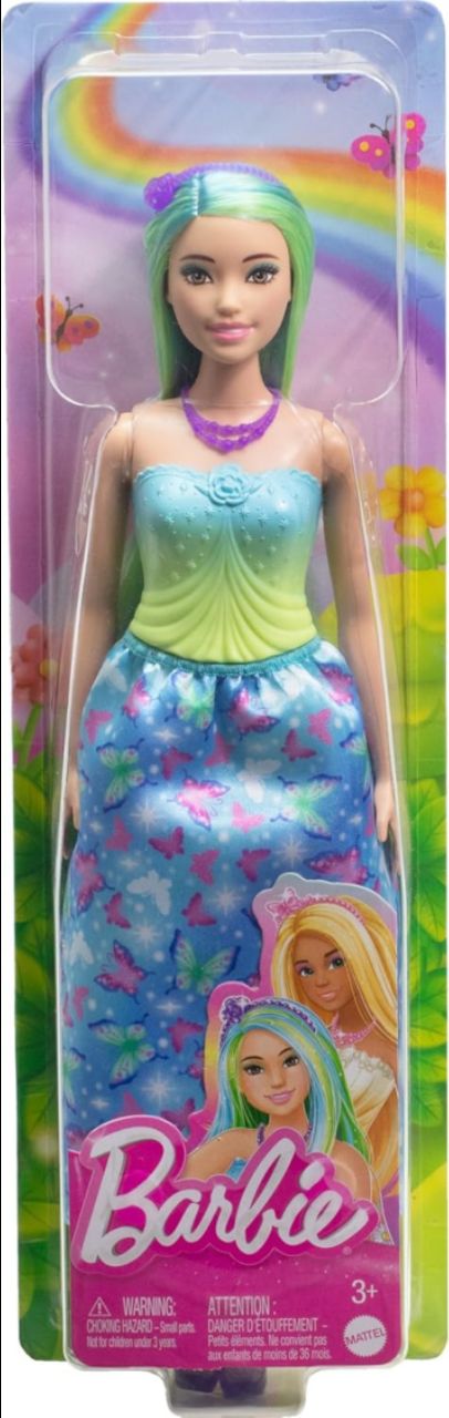 Barbie Royal Doll with Pink and Blonde Fantasy Hair, Colorful Accessories, Pink Ombre Bodice and Butterfly-Print Skirt