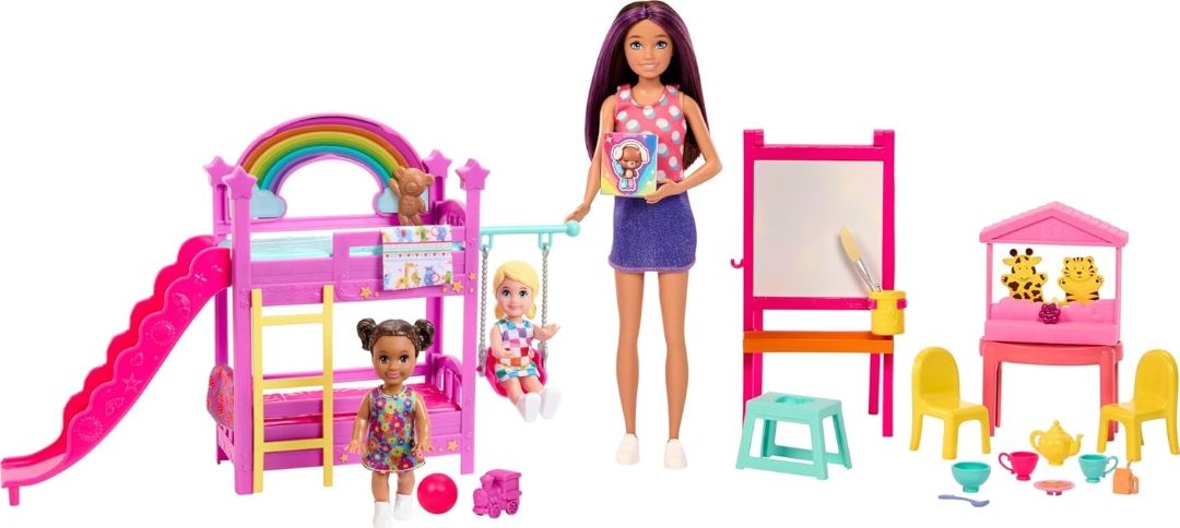 Barbie Skipper Babysitters Inc.™ Ultimate Daycare Playset with 3 Dolls, Furniture & 15+ Accessories, Includes Bunk Beds & Color-Change Easel view 2