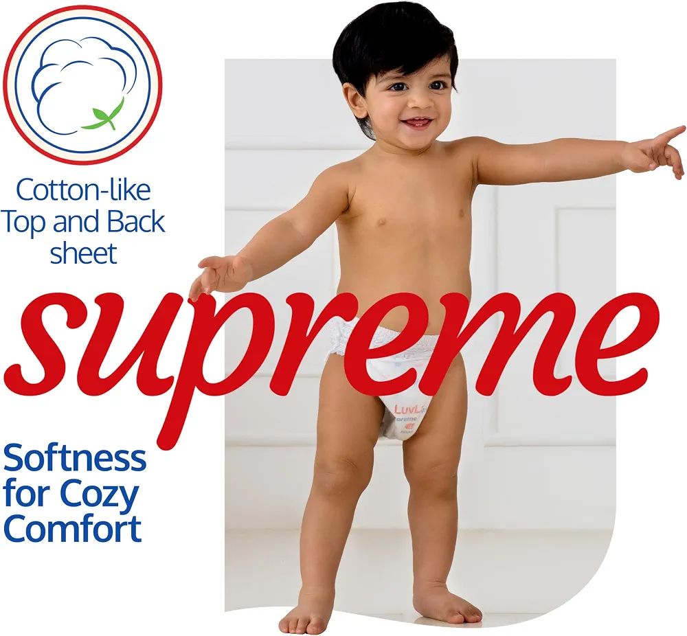 LuvLap Supreme Diaper Pants Large (LG) 9 to 14Kg, 32 Pcs, 360° skin care with 10 million breathable pores, Aloe Vera for superior Rash prevention, upto 12hr protection, 5 layer super light core view 6