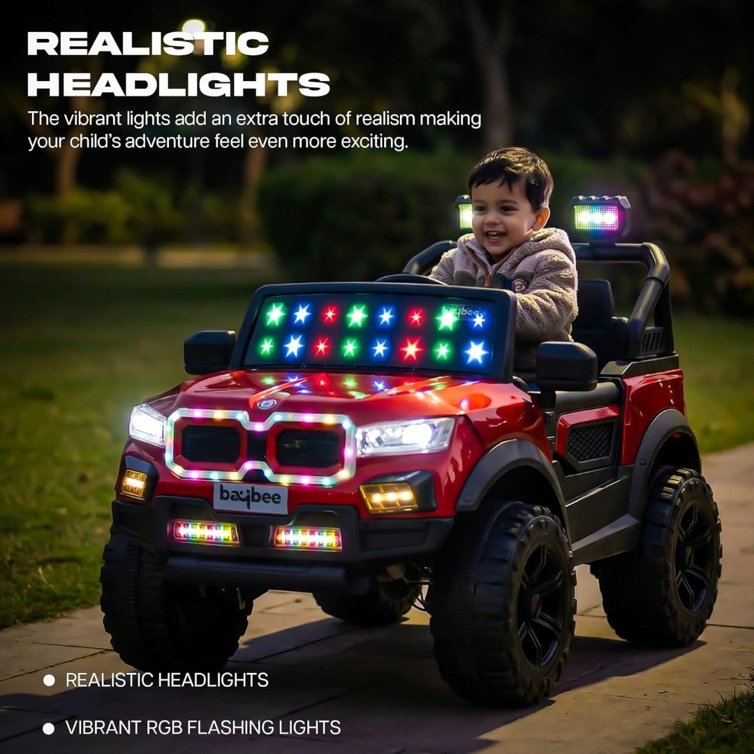Baybee RogueX Battery Operated Jeep for Kids with Parental Control | Baby Ride On Electric Car with RGB Lights, Music & Swing Mode | Rechargeable Battery Car for Kids 2 to 6 Years (Metallic Red)
Mj178 view 3