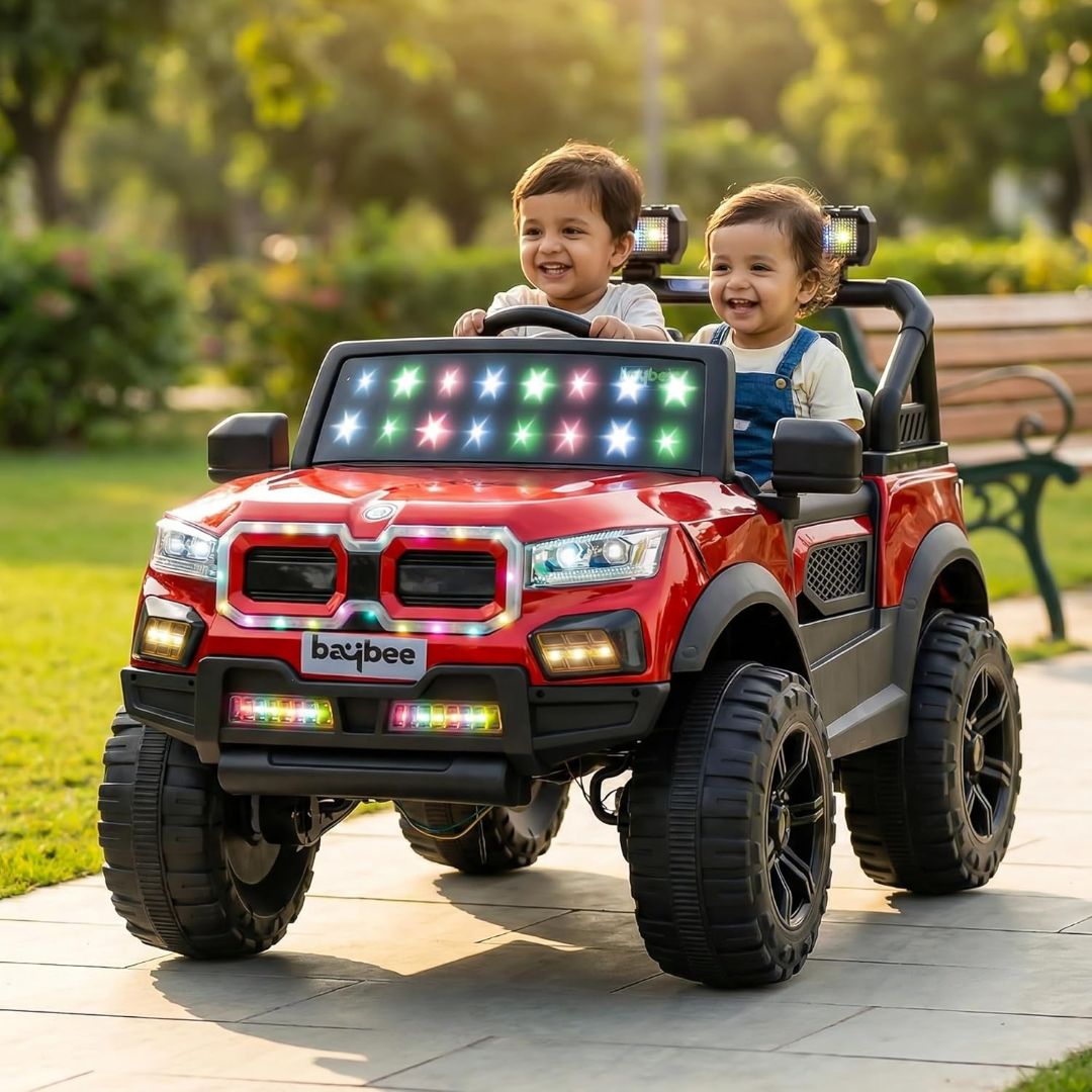 Baybee RogueX Battery Operated Jeep for Kids with Parental Control | Baby Ride On Electric Car with RGB Lights, Music & Swing Mode | Rechargeable Battery Car for Kids 2 to 6 Years (Metallic Red)
Mj178