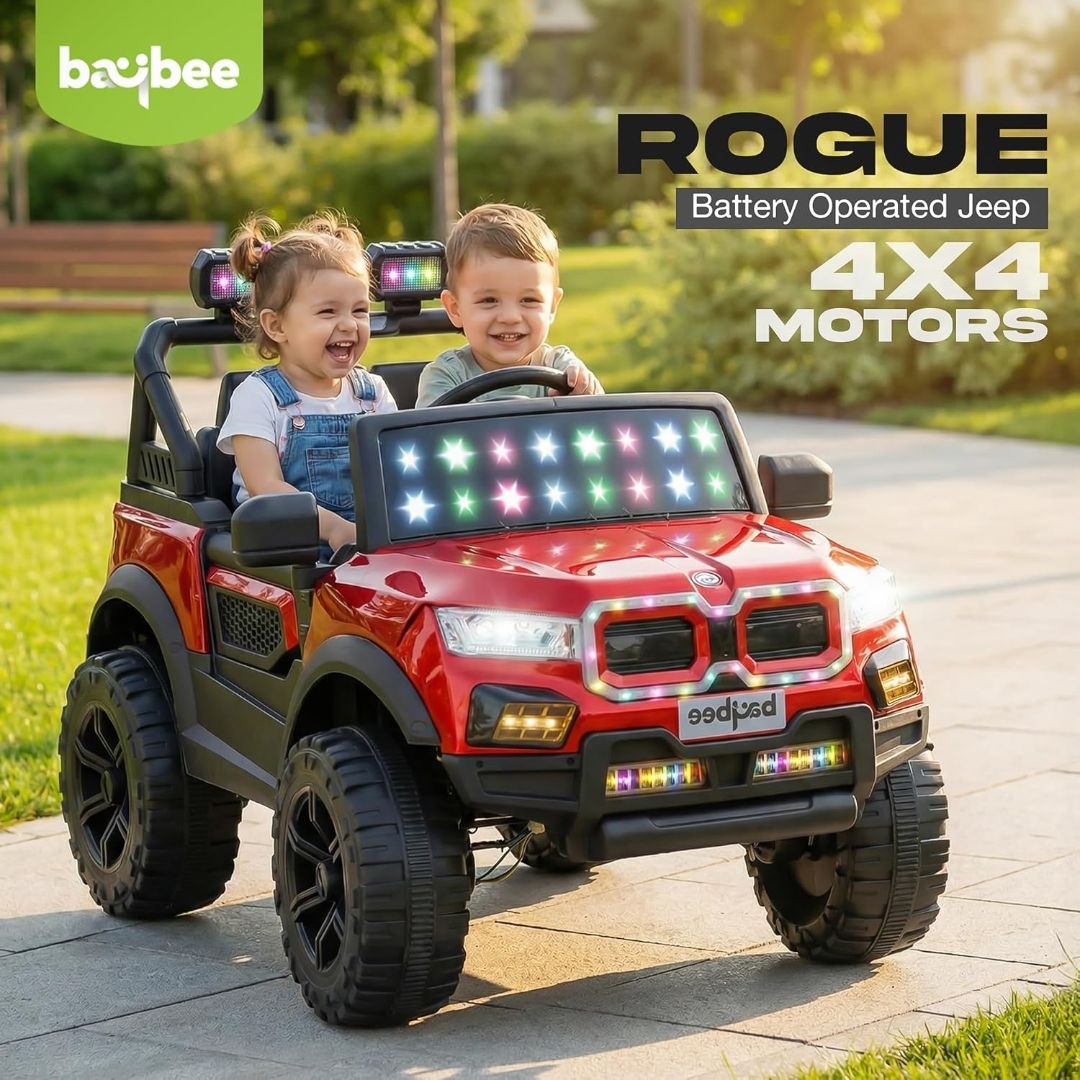 Baybee RogueX Battery Operated Jeep for Kids with Parental Control | Baby Ride On Electric Car with RGB Lights, Music & Swing Mode | Rechargeable Battery Car for Kids 2 to 6 Years (Metallic Red)
Mj178 view 2