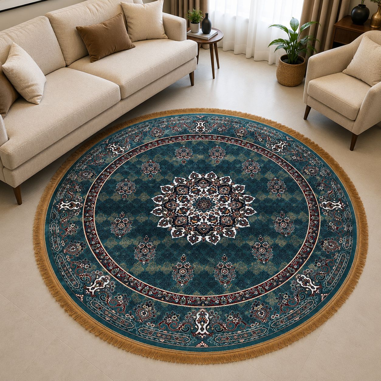Imported Tufted Round Carpet – 6 × 6 Feet view 2