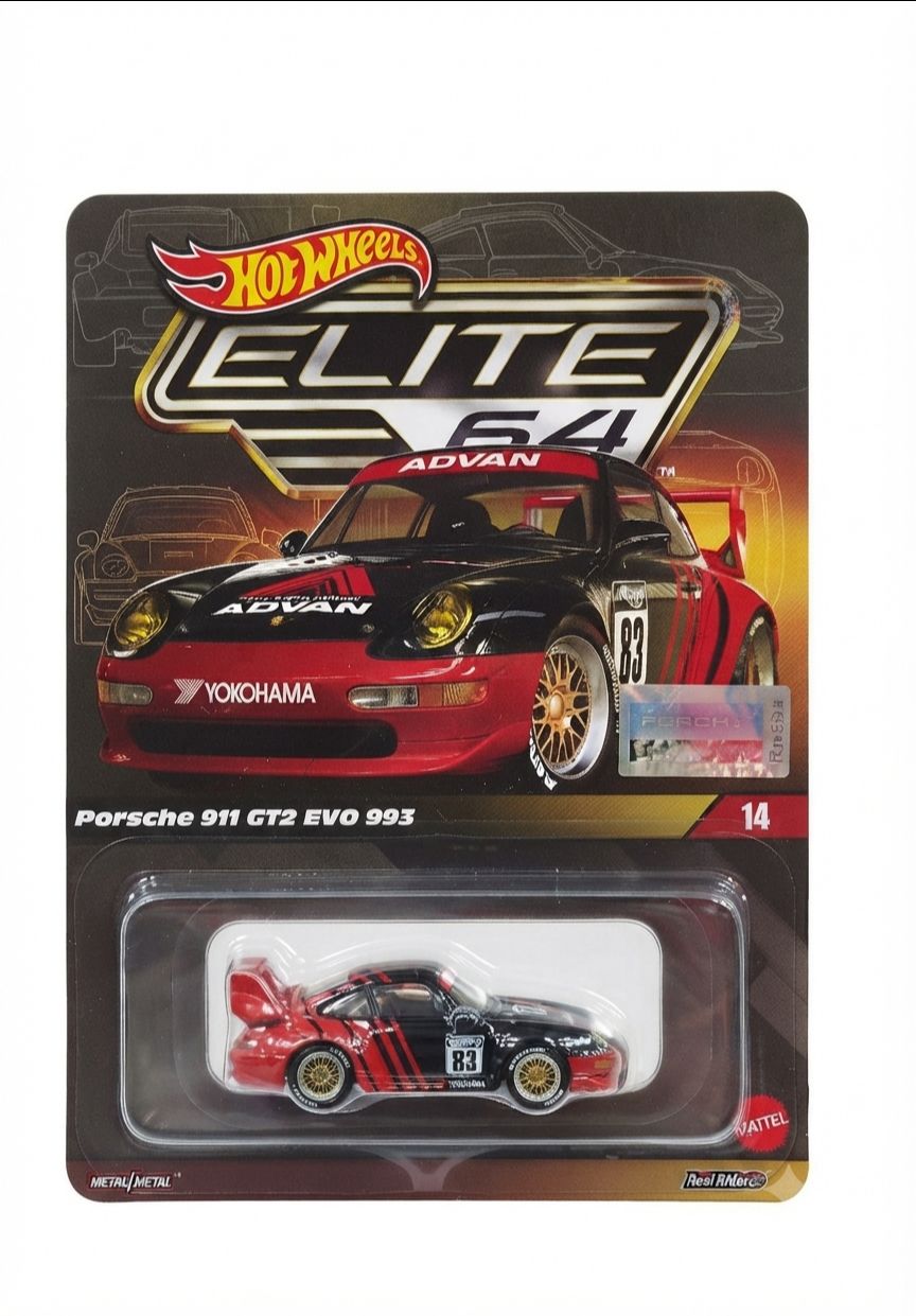 Hot Wheels Elite 64 Porsche 911 GT2 EVO (993) – Premium Die-Cast Collectible