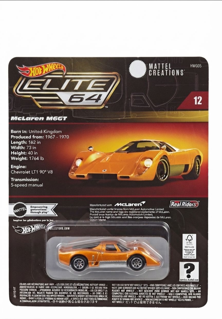 Hot Wheels Elite 64 McLaren M6GT – Premium 1:64 Die-Cast Collectible view 2