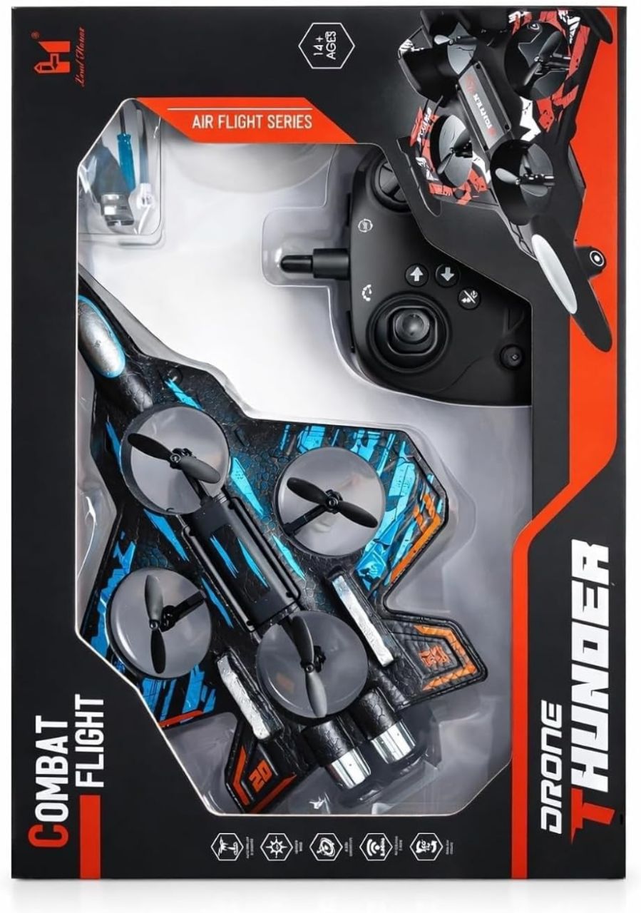 Remote Controlled Fighter Plane RC Airplane Easy to Fly Stable Jet Fighter Toy for Kids LED Lights, 360° Hovering & Stunt Roll Flying Plane view 7