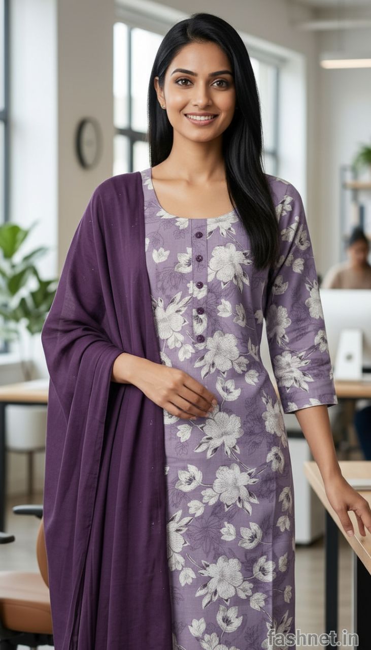 Floral Print Kurta Set 02 view 2