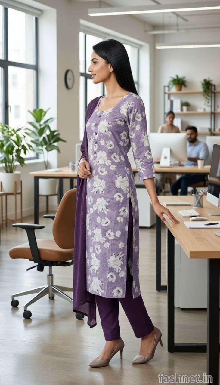Floral Print Kurta Set 02 view 4