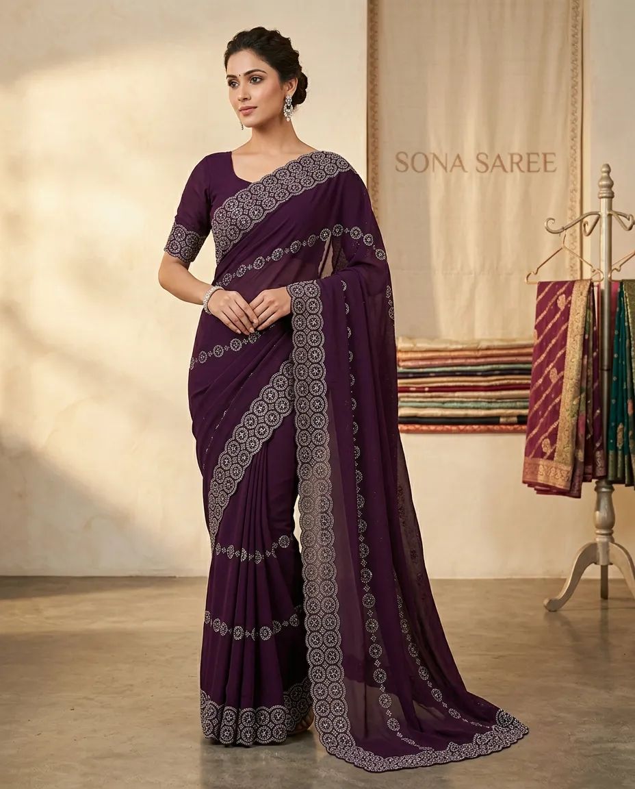 Saree With Swaroski view 3