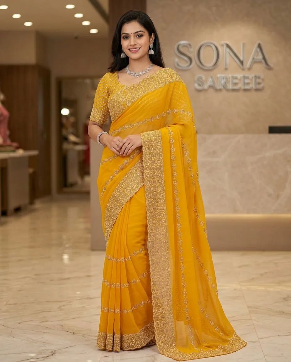 Saree With Swaroski view 4
