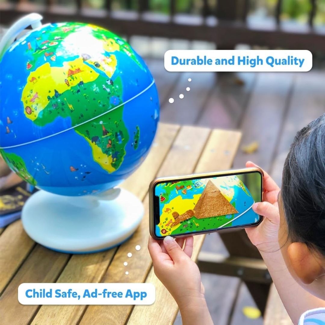 Shifu Orboot Earth - Interactive AR World Globe for Kids 4-10 Years (App Based Globe, without borders/names, Device Not Included)(PVC, Multi color) view 3