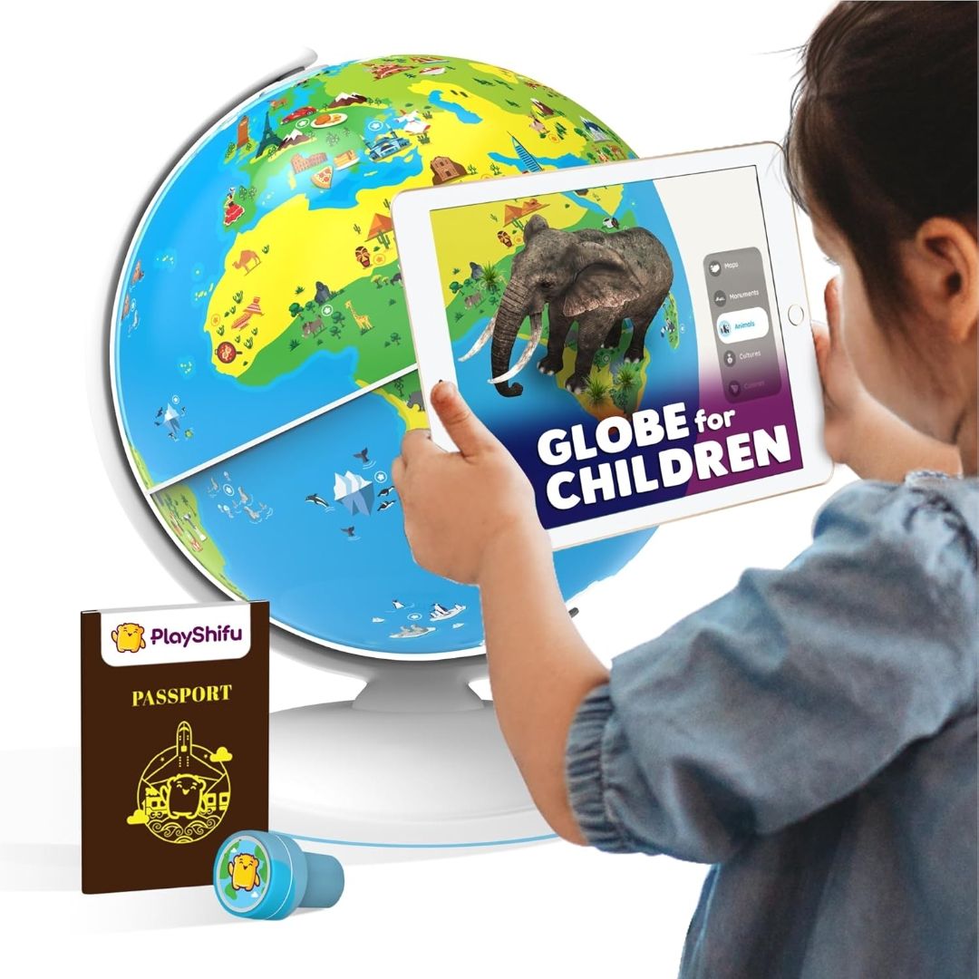 Shifu Orboot Earth - Interactive AR World Globe for Kids 4-10 Years (App Based Globe, without borders/names, Device Not Included)(PVC, Multi color)