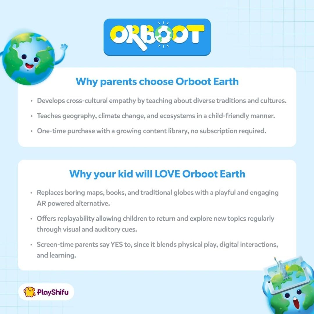 Shifu Orboot Earth - Interactive AR World Globe for Kids 4-10 Years (App Based Globe, without borders/names, Device Not Included)(PVC, Multi color) view 8