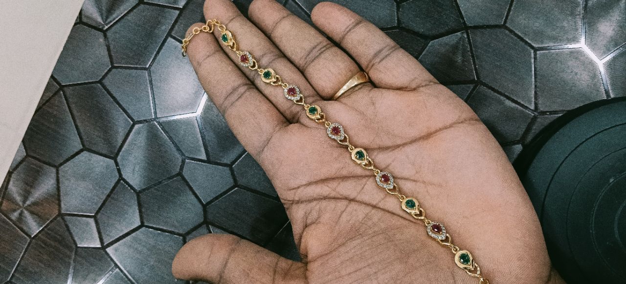 Gold and Gemstone Bracelet view 2
