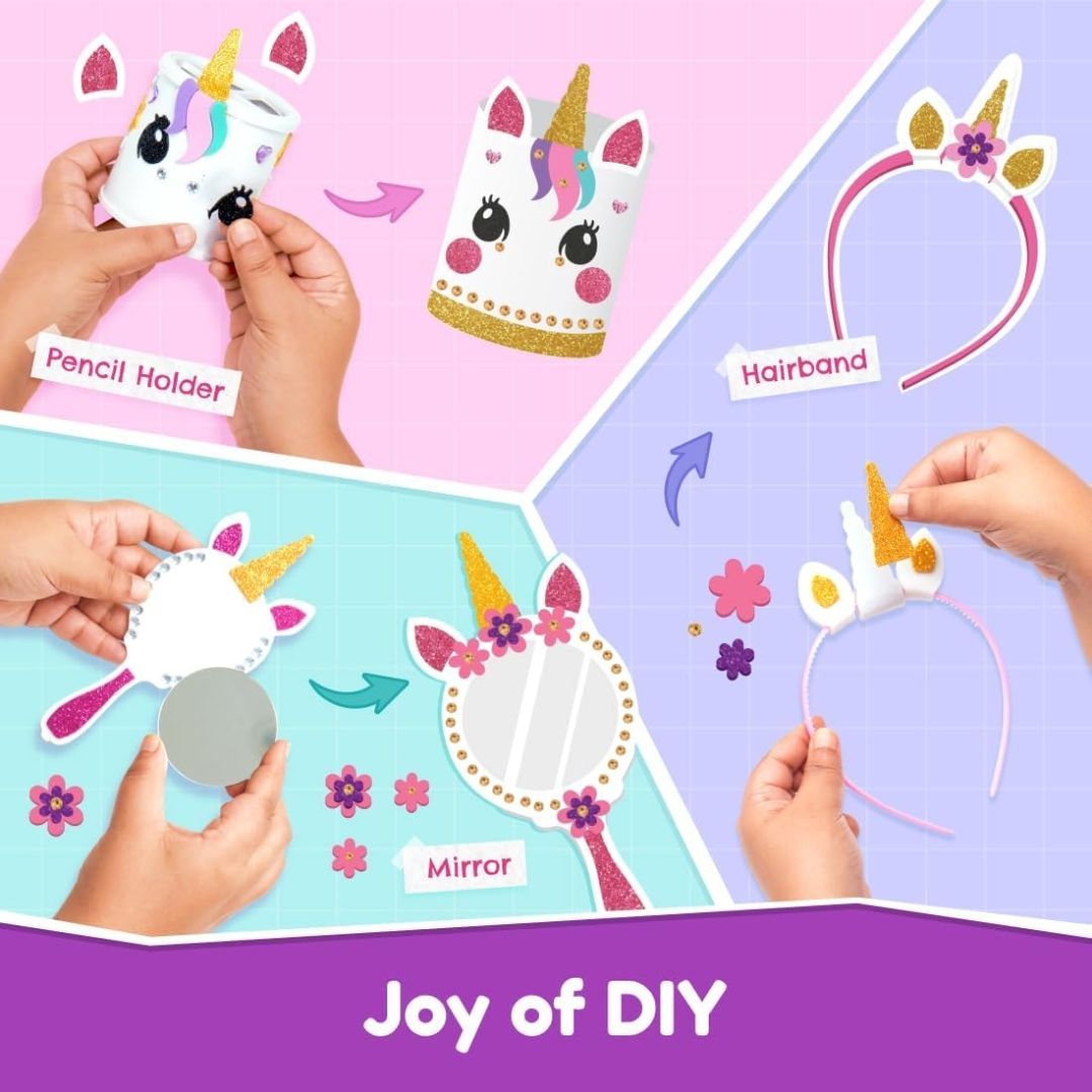 Bloomingo DIY 6-in-1 Unicorn Universe : 200+ Piece Unicorn-Themed DIY Craft Activity Set | DIY Craft Kits Creative & STEM Educational Gift for Girls Age 4 & Above | Birthday & Return Gift for Kids view 2