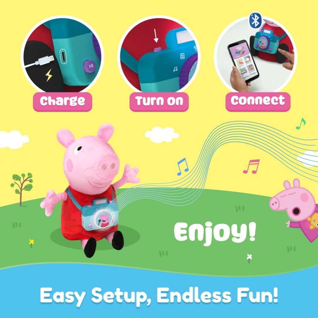 Shifu Peppa Pig Toy | Singing & Talking Plush | Interactive Soft Toy for Kids 3+ | Bluetooth Play with Rhymes, Stories & Pretend Play | Birthday Gift for Girls & Boys view 5
